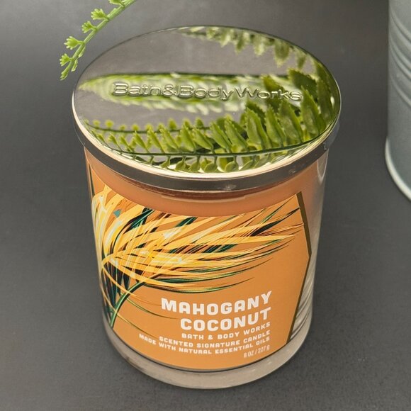 BBW Mahogany Coconut Bath & Body Works Single Wick Candle - Picture 4 of 10